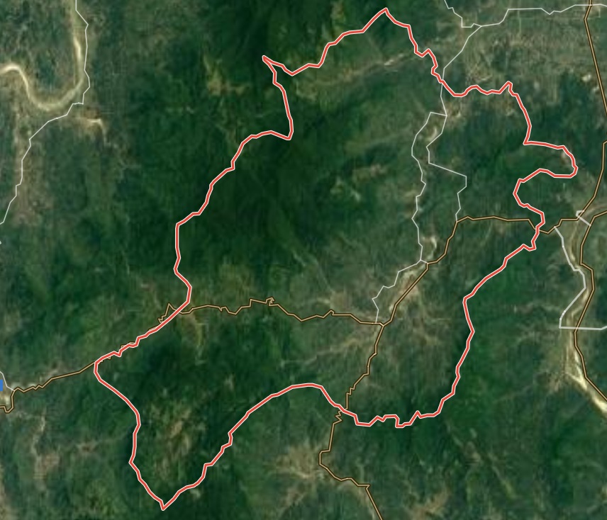 Huyện Minh Long trên bản đồ Google vệ tinh.