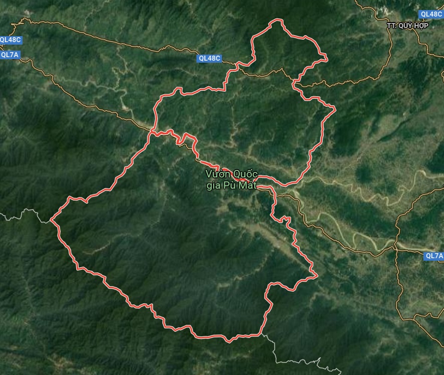 Huyện Con Cuông trên google vệ tinh