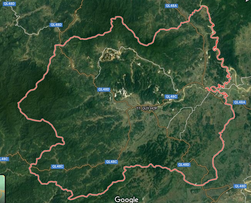 Huyện Quỳ Hợp trên google vệ tinh
