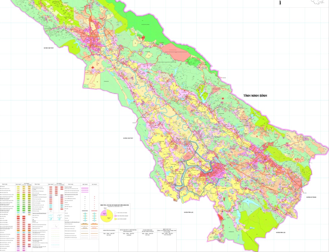 Bản đồ quy hoạch sử dụng đất đến 2030 huyện Thạch Thành