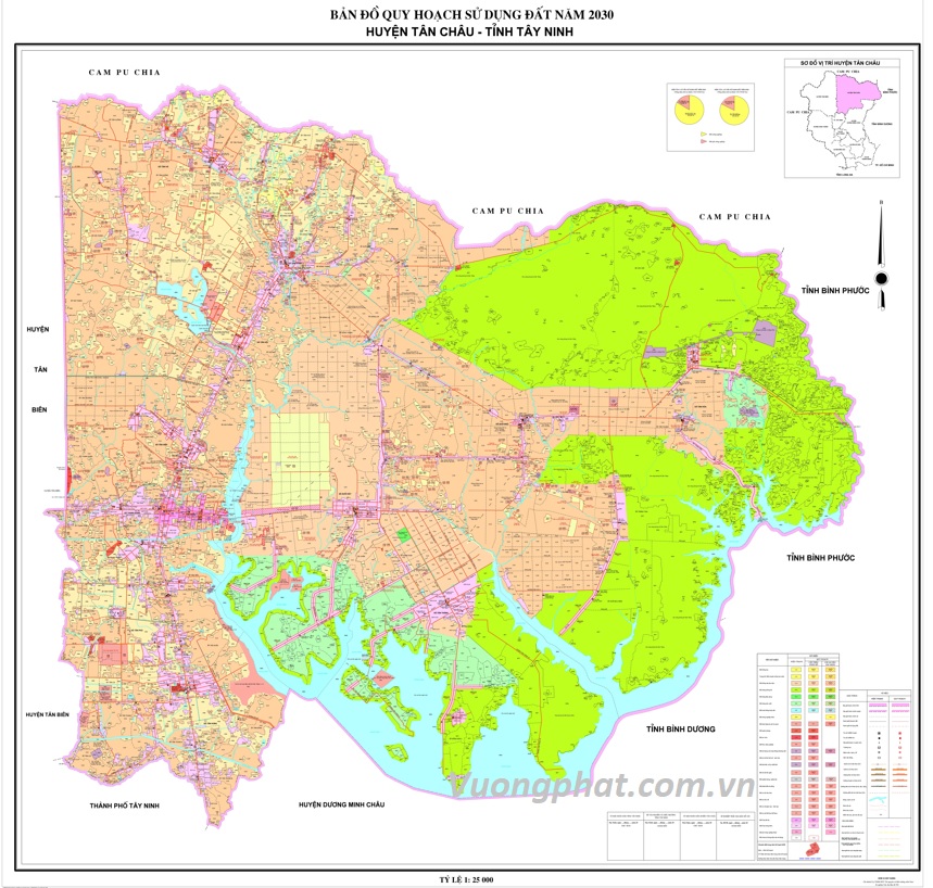 Bản đồ quy hoạch sử dụng đất huyện Tân Châu đến 2030