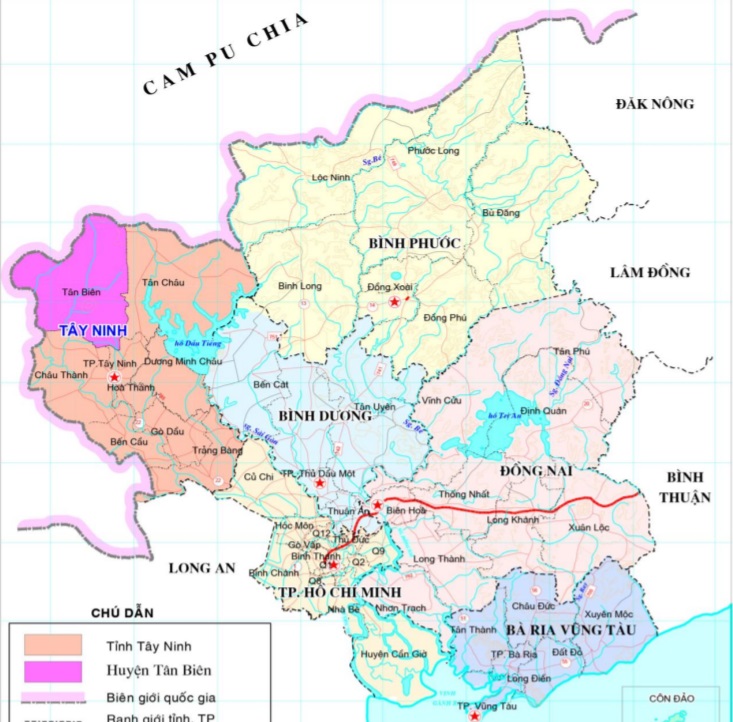 Vị trí huyện Tân Biên trên bản đồ