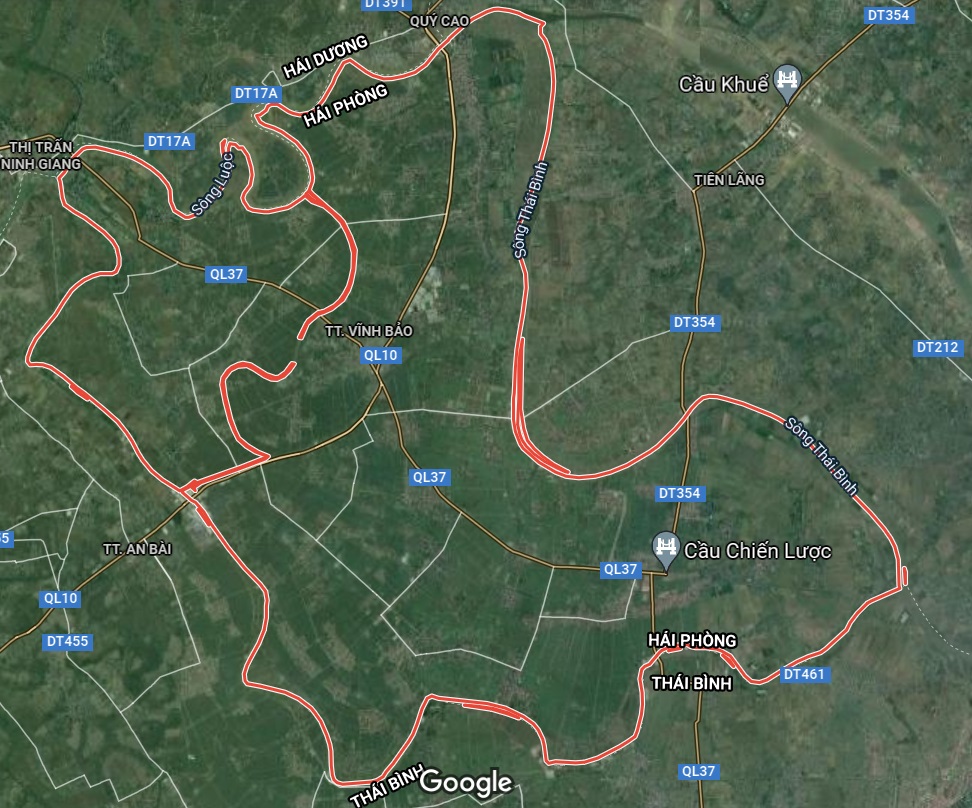 Huyện Vĩnh Bảo trên google vệ tinh