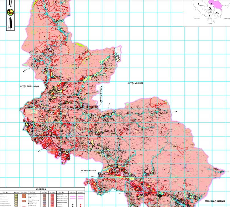 Bản đồ quy hoạch giao thông được xác định theo bản đồ quy hoạch sử dụng đất năm 2030 huyện Đồng Hỷ