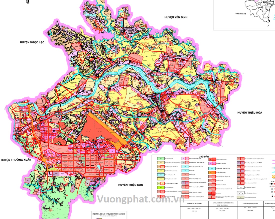 Bản đồ quy hoạch sử dụng đất huyện Thọ Xuân đến 2030