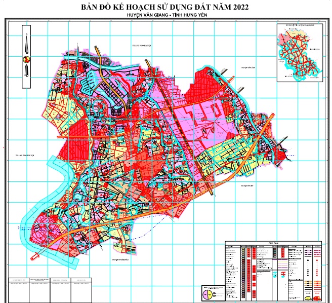 Bản đồ kế hoạch sử dụng đất năm 2022 huyện Văn Giang