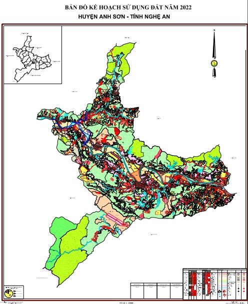 Bản đồ kế hoạch sử dụng đất năm 2022, huyện Anh Sơn