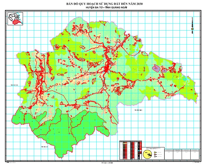 Bản đồ quy hoạch sử dụng đất thời kỳ 2021-2030, huyện Ba Tơ, tỉnh Quảng Ngãi