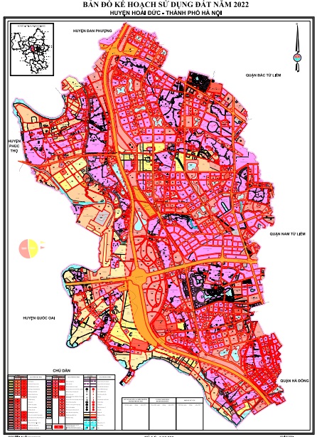 Bản đồ kế hoạch sử dụng đất năm 2022, huyện Hoài Đức