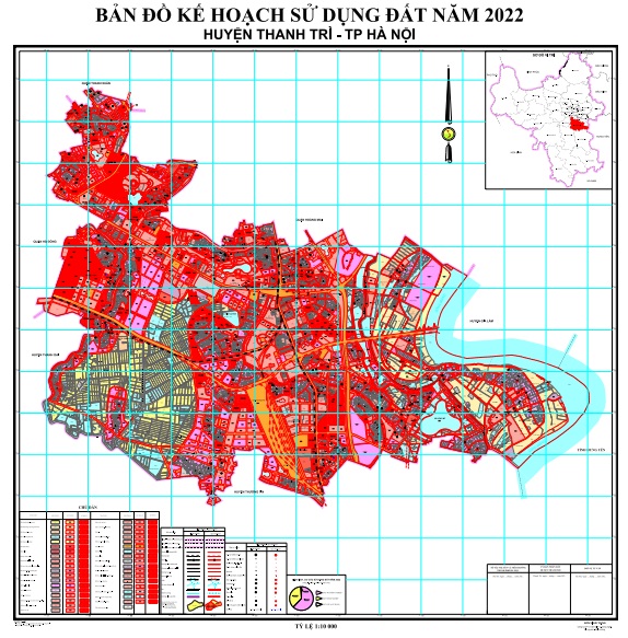 Bản  đồ kế hoạch sử dụng đất năm 2022, huyện Thanh Trì
