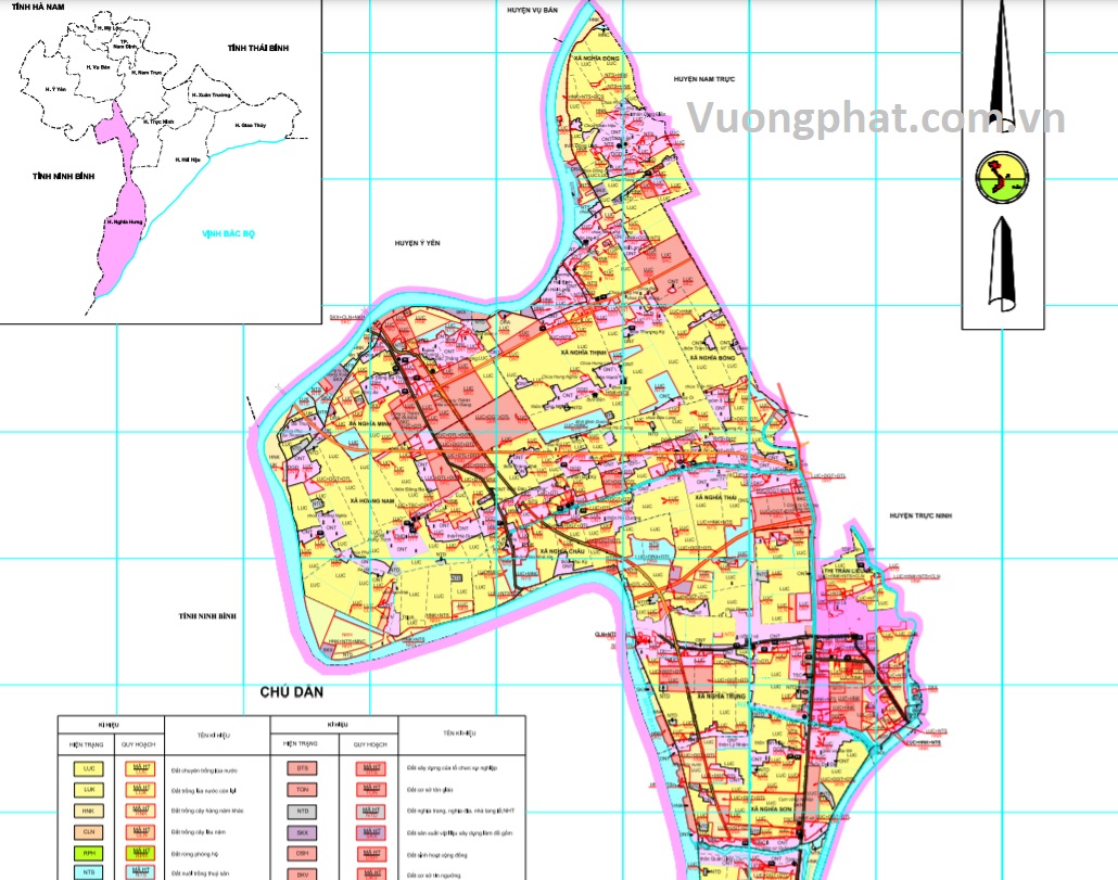 Bản đồ quy hoạch sử dụng đất huyện Nghĩa Hưng đến 2030