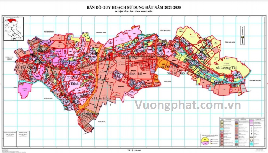 Bản đồ quy hoạch sử dụng đất đến 2030 huyện Văn Lâm