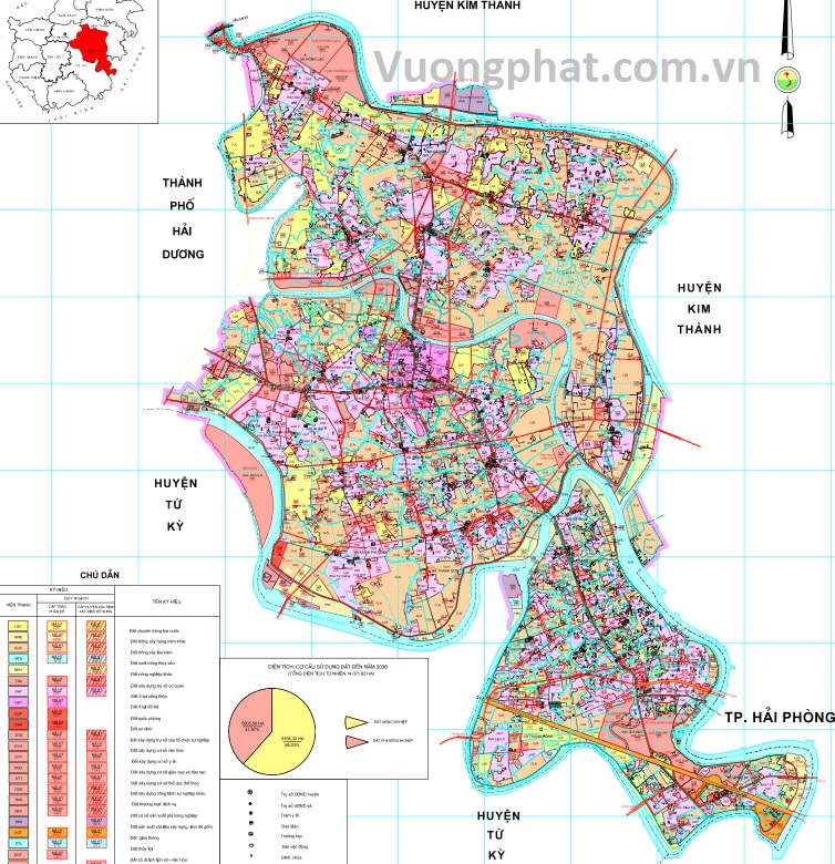Bản đồ quy hoạch sử dụng đất huyện Thanh Hà đến 2030
