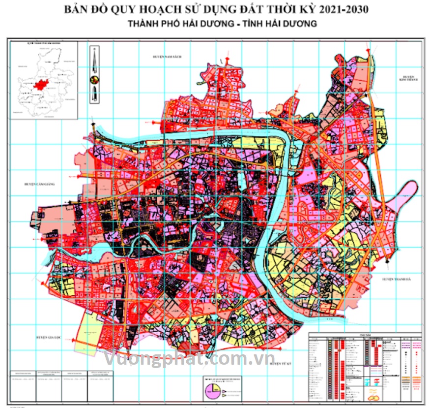 Bản đồ quy hoạch sử dụng đất thành phố Hải Dương đến 2030