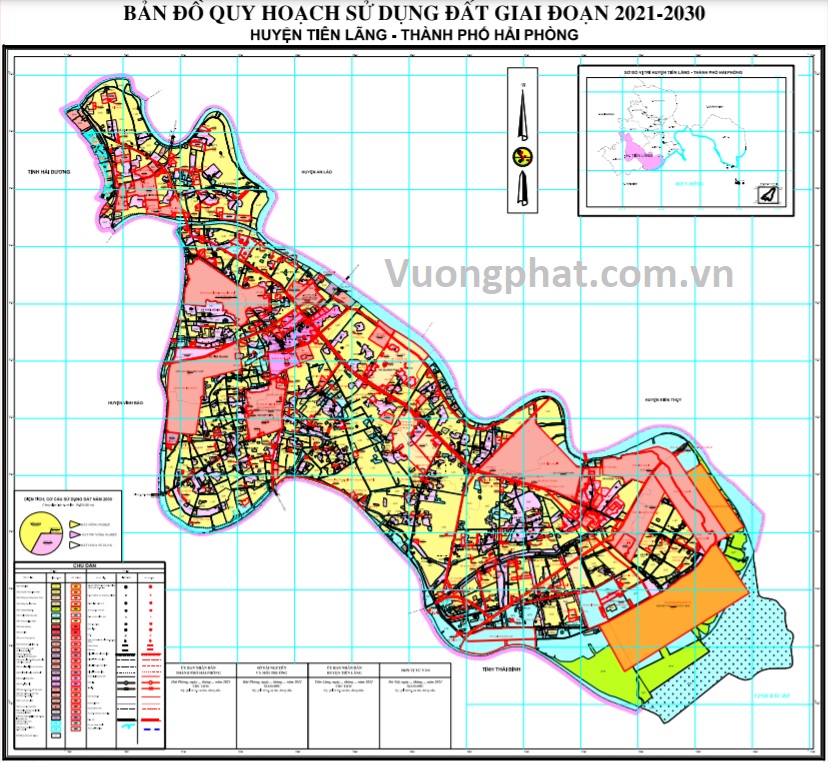 Xem quy hoạch giao thông được xác định theo bản đồ quy hoạch sử dụng đất huyện Tiên Lãng đến 2030