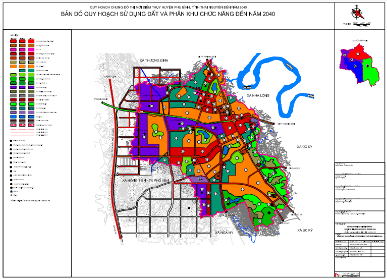 Bản đồ quy hoạch sử dụng đất và các khu chức năng đô thị Điềm thụy