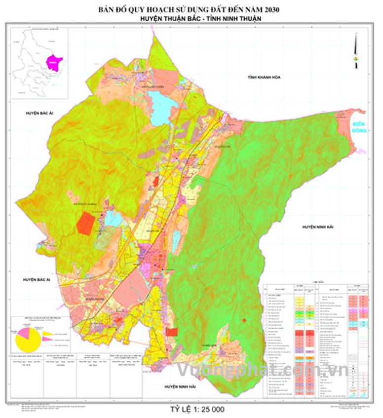 Bản đồ quy hoạch sử dụng đất huyện Thuận Bắc đến 2030