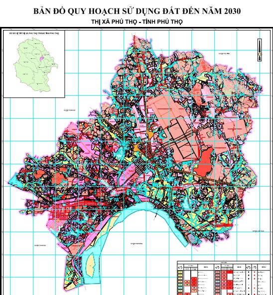 Bản đồ quy hoạch sử dụng đất thời kỳ 2021-2030 thị xã Phú Thọ