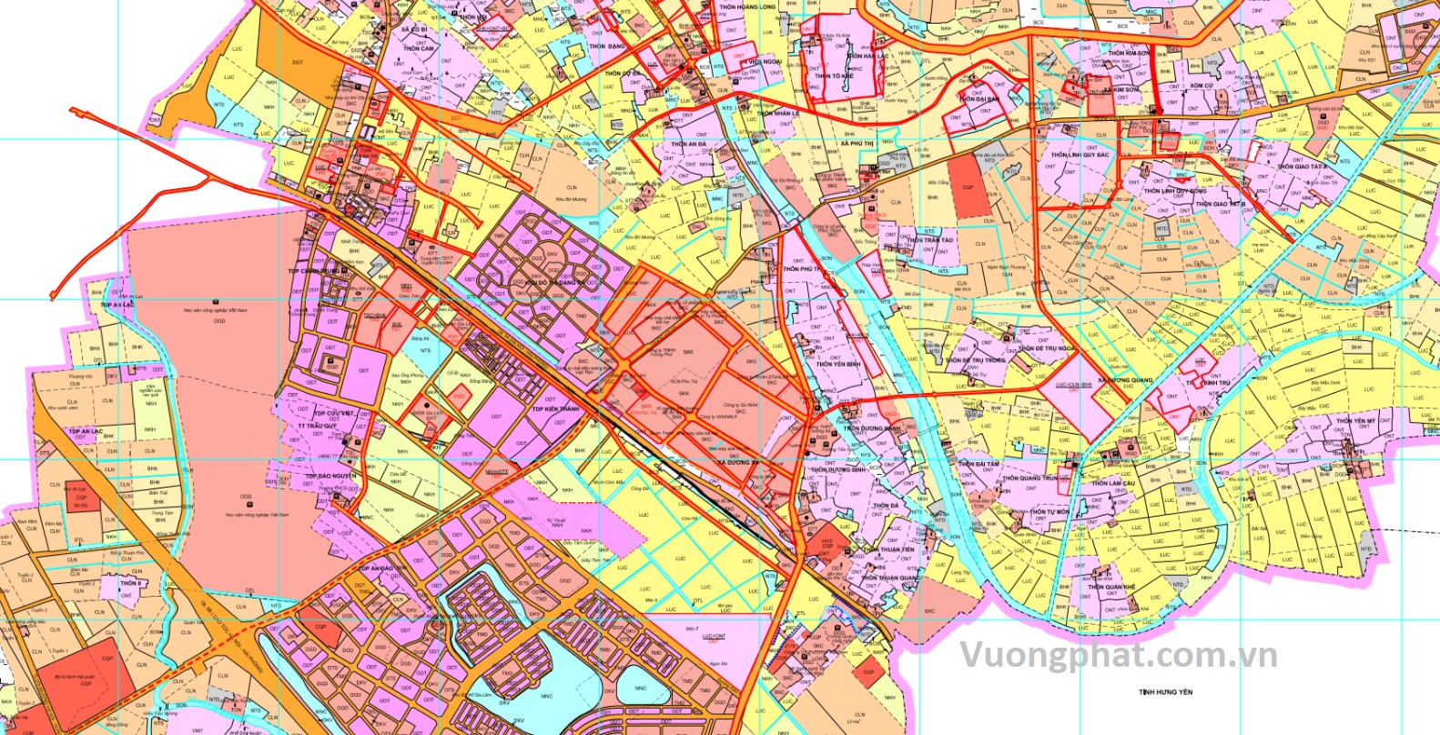 Bản đồ quy hoạch sử dụng đất huyện Gia Lâm đến 2030