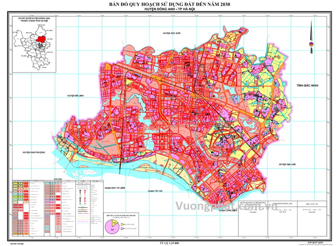 Bản đồ quy hoạch sử dụng đất huyện Đông Anh đến 2030