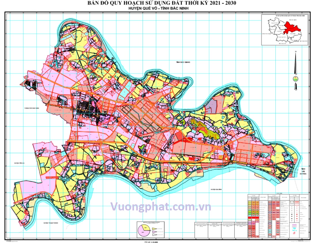 Bản đồ quy hoạch sử dụng đất huyện Quế Võ đến 2030