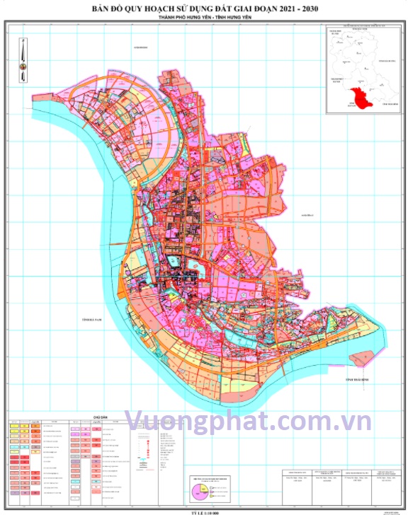Bản đồ quy hoạch sử dụng đất thành phố Hưng Yên đến 2030