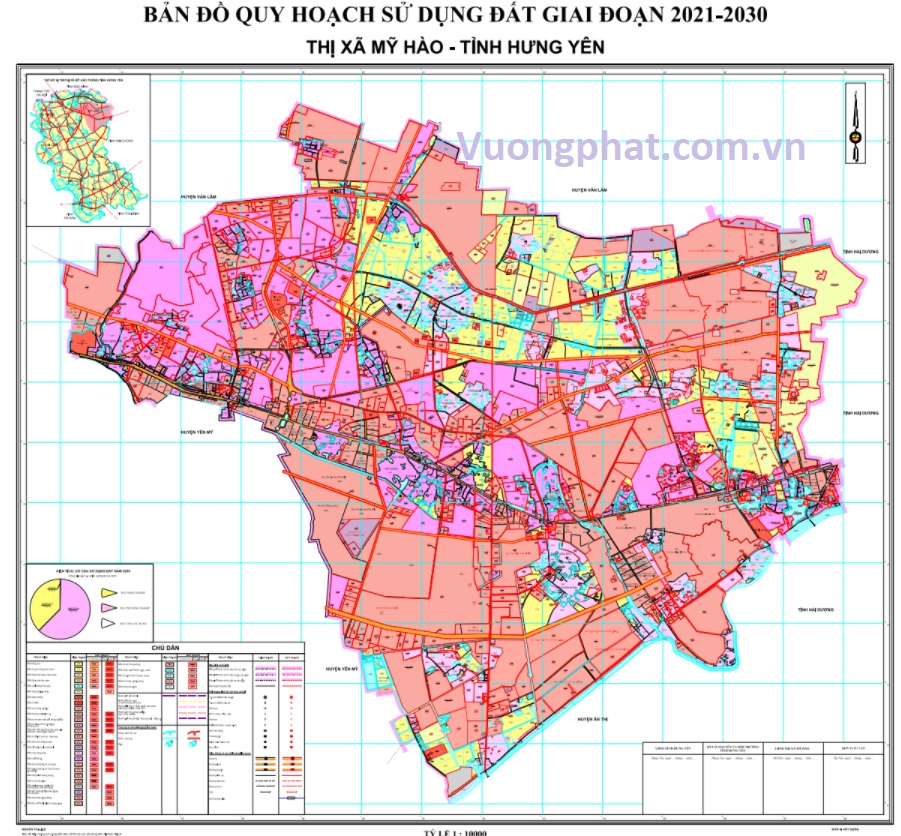 Bản đồ quy hoạch sử dụng đất huyện Mỹ Hào đến 2030