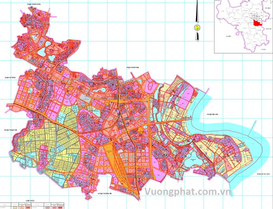 Bản đồ quy hoạch sử dụng đất huyện Thanh Trì đến 2030