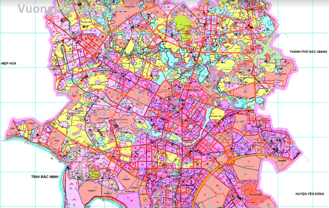 Bản đồ quy hoạch sử dụng đất huyện Việt Yên đến 2030