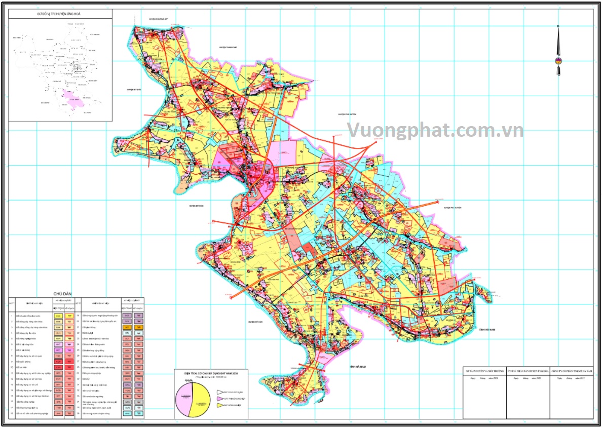 Bản đồ quy hoạch sử dụng đất huyện Ứng Hòa đến 2030