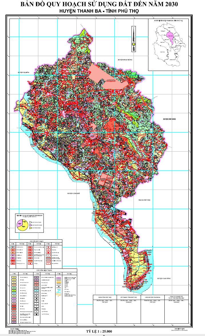 Bản đồ quy hoạch sử dụng đất thời kỳ 2021-2030 huyện Thanh Ba