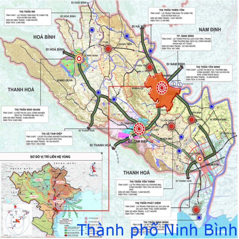 Sơ đồ kết nôi giao thông thành phố Ninh Bình
