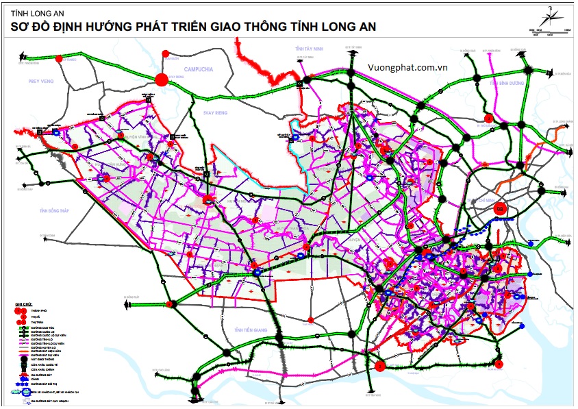 Sơ đồ mạng lưới quy hoạch giao thông tỉnh Long An