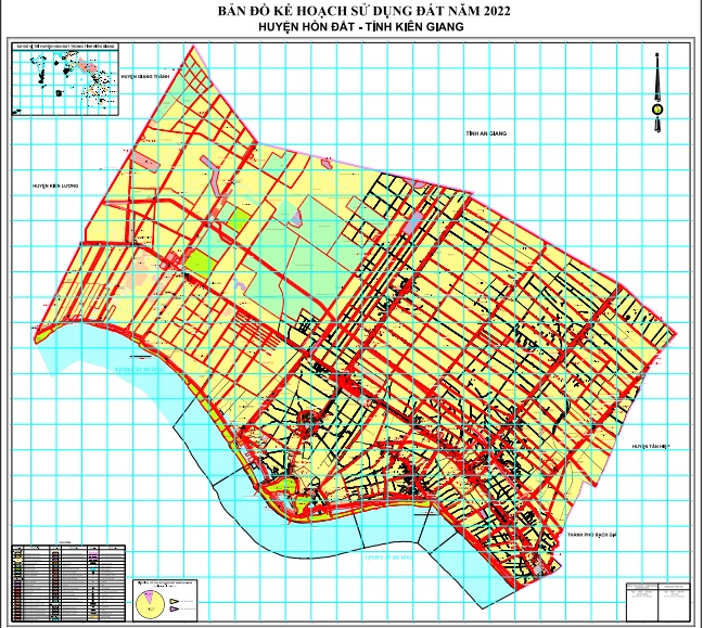 Bản đồ quy hoạch sử dụng đất năm 2022 huyện Hòn Đất