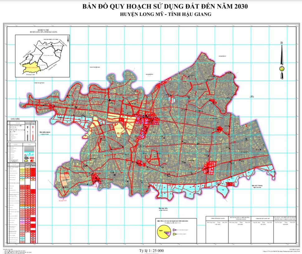 Bản đồ quy hoạch sử dụng đất huyện Long Mỹ đến 2030