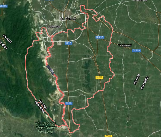 Huyện Thanh Liêm trên bản đồ vệ tinh
