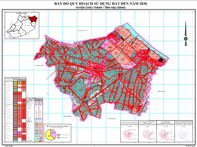 Bản đồ quy hoạch sử dụng đất thời kỳ 2021-2030, huyện Châu Thành, tỉnh Hậu Giang