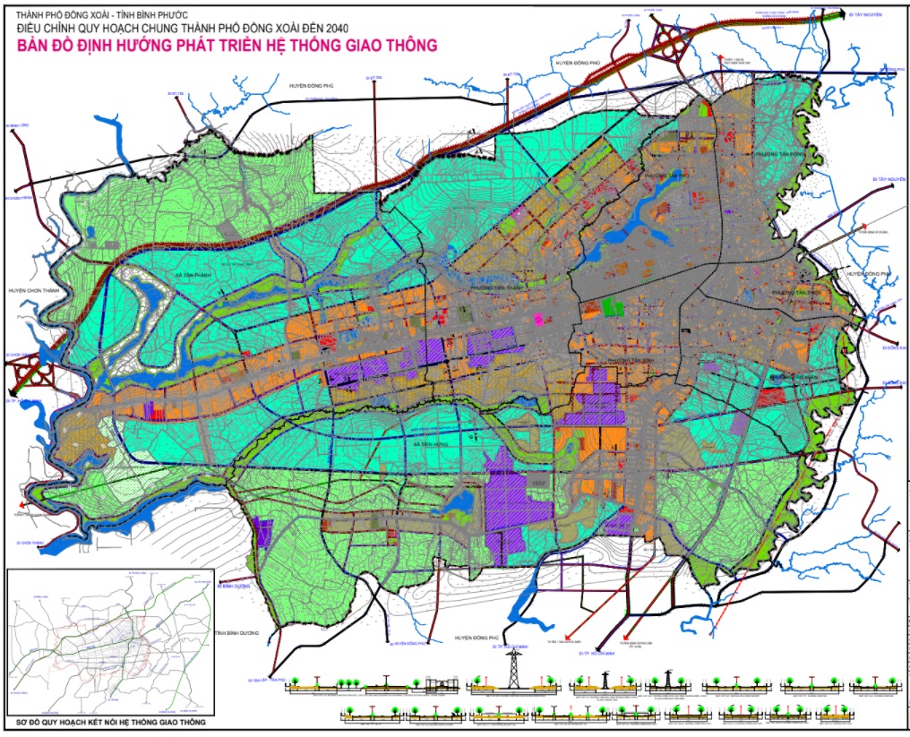 Bản đồ định hướng phát triển giao thông Thành phố Đồng Xoài
