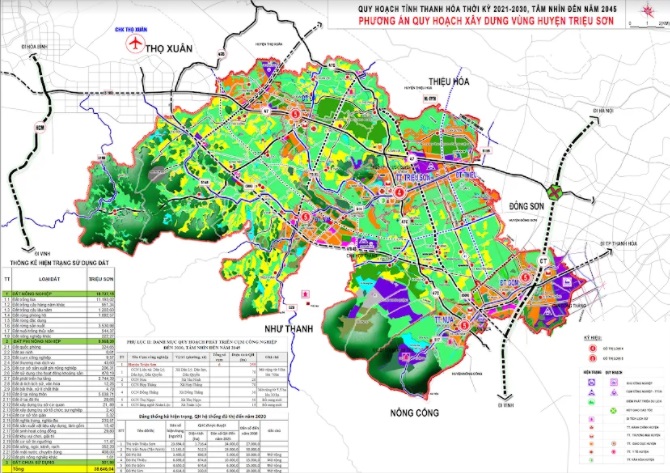 Bản đồ quy hoạch xây dựng vùng huyện Triệu Sơn đến 2045