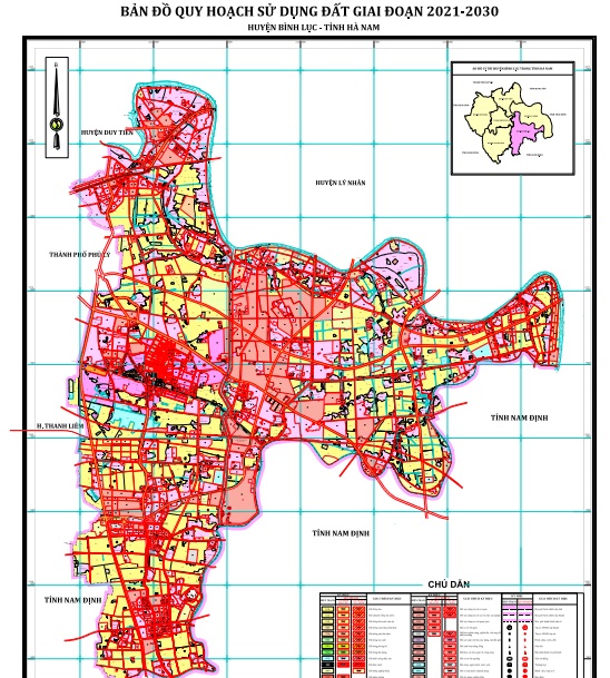 Bản đồ quy hoạch sử dụng đất huyện Bình Lục đến 2030
