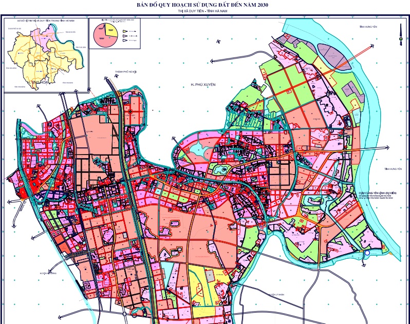 Bản đồ quy hoạch sử dụng đất thị xã Duy Tiên đến 2030