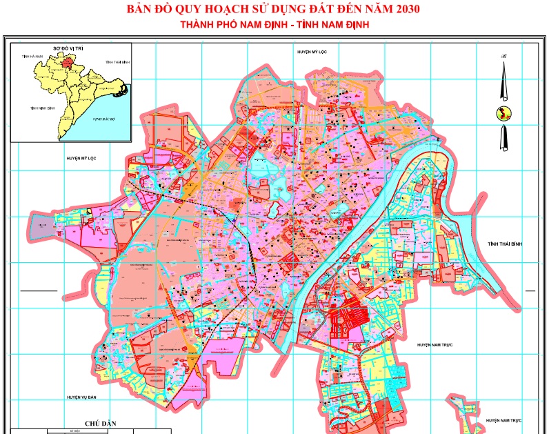 Bản đồ quy hoạch sử dụng đất thành phố Nam Định đến 2030