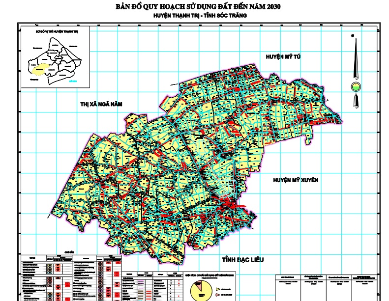 Bản đồ quy hoạch sử dụng đất huyện Thạnh Trị đến 2030