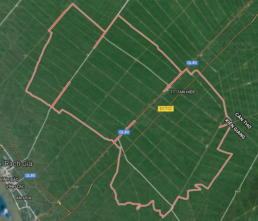 Huyện Tân Hiệp trên google vệ tinh
