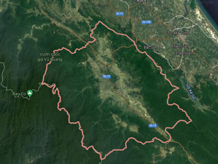 Huyện hương Khê trên google vệ tinh
