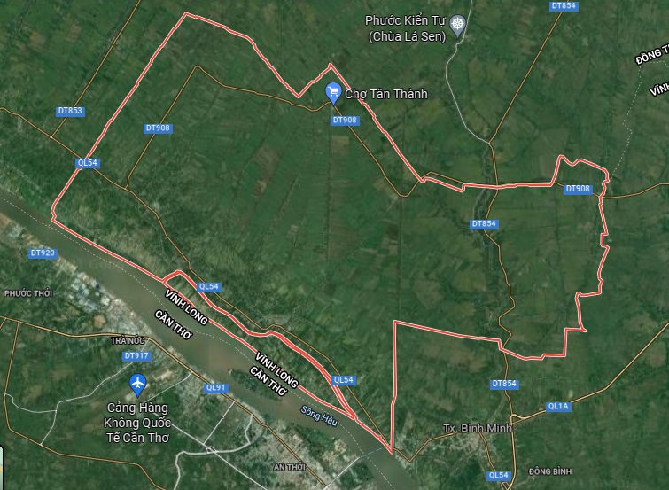 Huyện Bình Tân trên google vệ tinh