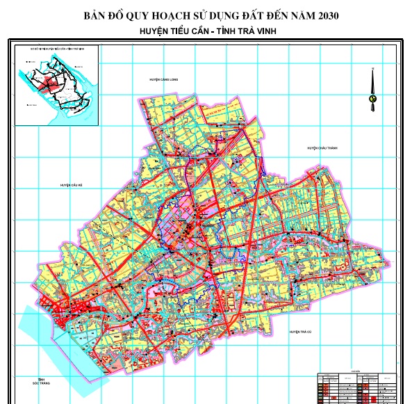 Bản đồ quy hoạch sử dụng đất huyện Tiểu Cần đến 2030