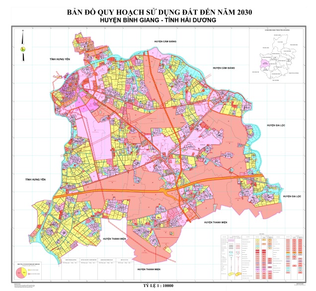 Bản đồ quy hoạch sử dụng đất đến 2030, huyện Bình Giang