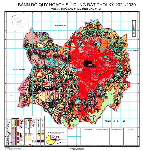 Bản đồ quy hoạch sử dụng đất thành phố Kon Tum đến 2030