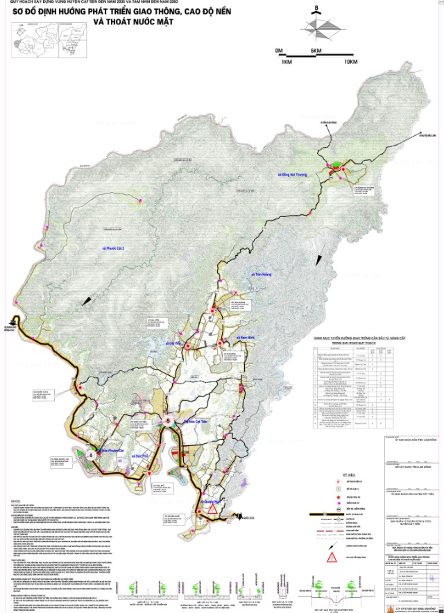 Bản vẽ sơ đồ phát triển giao thông huyện Cát Tiên